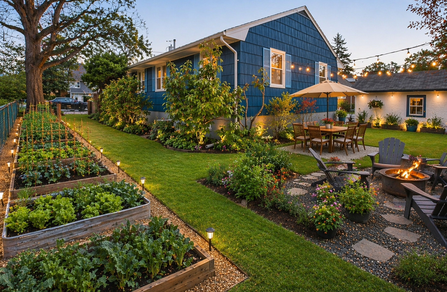Concept rendering of a landscaped rear garden and outdoor entertaining area at 21 South Brett Street
