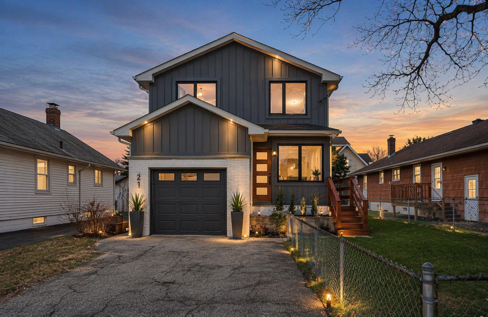 Alternate concept rendering of 21 South Brett Street with a second-floor expansion and refined finish palette